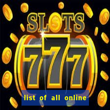 list of all online bingo sites