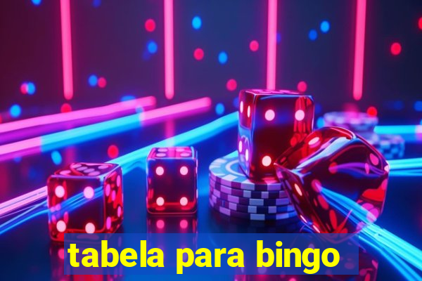 tabela para bingo